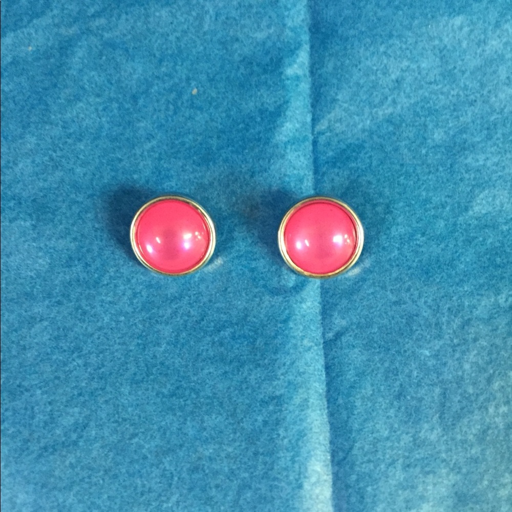 Pair of 12mm pink earring snap buttons